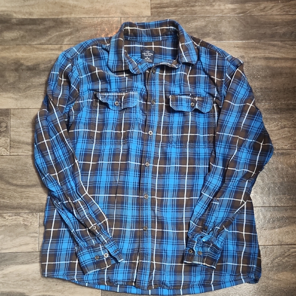 Faded Glory Button Up Shirt Sz M